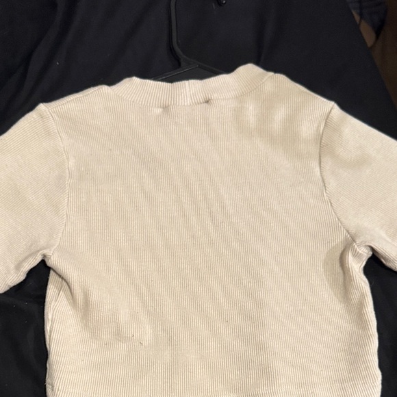 PrettyLittleThing Cream Ribbed Top - Picture 3 of 3